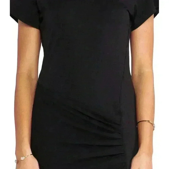 Theory Revolve 100% Pima Cotton Sunly Faux Wrap Mini Dress Minimalist Classic M - Picture 2 of 16